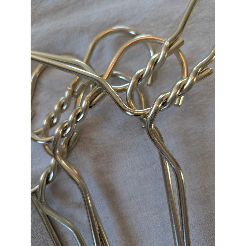 Boutique Hangers Matte Finish Gold Tone Aluminum Set 6 Twisted Neck Minimalist